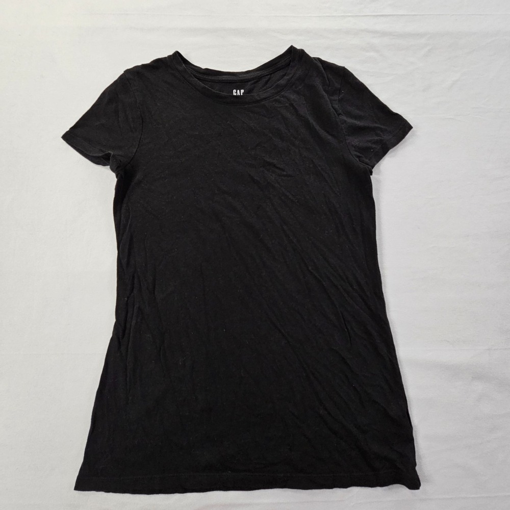 Gap Black Short Sleeve Cotton Blend T-Shirt Women's S TALL